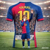 Lamine Yamal #10 Barselonos futbolo marškinėliai, Vyrams Moterims Raudoni Mėlyni Trumpomis Rankovėmis Laisvalaikio Futbolo Gerbėjų Gatvės apranga T-shirt 6XL