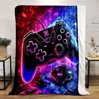 Gaming Controller Neon Design Warm blanket, Flannel blanket for bedroom, living room, sofa, and nap sofas 80x120cm(31*47in) blue