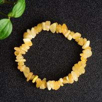 Natūralaus citrino skaldytų akmenukų elastinis apyrankė: Netaisyklingos neapdoroto akmens karoliukai šviežio, universalaus stiliaus 5-8mm Bead black