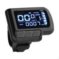 Elektrinio dviračio LCD ekrano matuoklis USB 22,2 mm vairo stovas 24V-48V Montuojamas 6 kontaktų Mini black