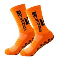 Premium Athletic Crew Socks with Non-Slip Grip Cushioned, Breathable, and Comfortable for All Sports One Size oranžinė