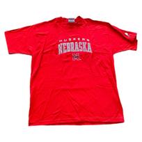 Vintage Nebraska Cornhuskers Shirt Men's XL Huskers Russell Athletic Red Cotton L red