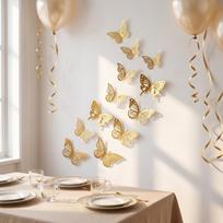 72Pcs 3 sizes 3D Butterfly Sticker Easy Cleaning 3D Butterfly Wall Decor  Wall Decoration auksas