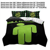 Billie Eilish Bed Set With Active Dye Printing For Modern Bedroom Decor 180x210cm green