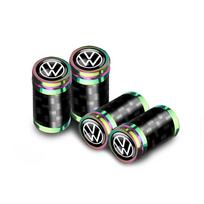 Car Accessories Emblem Car Carbon Fiber Tire Valve Tyre Dust Cap Badge for Volkswagen VW Polo Golf 6 7 8 Passat CC 4 Motion MTM black