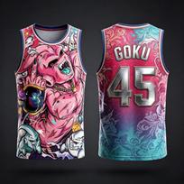 2026 New Dragon.Ball Goku Vest NO.23 24 77 11 45 1 2 34 Anime Adult Men's 3D Printed Special Basketball Jersey Vest Kids Casual 4XL pink