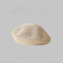 Qin Lan literary beret spring and summer breathable hollow knitting painter hat temperament versatile bud hat shows small face One size fits all (55-59cm) adjustable beige