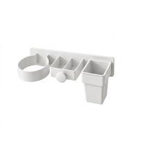 Multi-Slot Hair Straightener Holder Detachable Cup Blow Dryer Wall Holder  Shower Style A Black