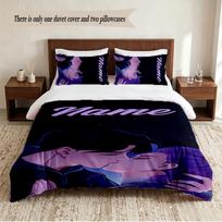 Rumi & Jinu Personalized Custom Name 3‑Piece Bedding Set Soft Duvet Cover Set For Bedroom Home Decor 140cmx200cm