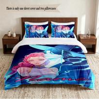 Rumi & Jinu Personalized Custom Name 3‑Piece Bedding Set Soft Duvet Cover Set For Bedroom Home Decor 180cmx210cm