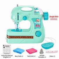 with Lights Kids Electric Sewing Machine Portable Children Sewing Machine Toy Sewing Machine  Kids style B Green
