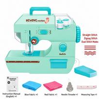 with Lights Kids Electric Sewing Machine Portable Children Sewing Machine Toy Sewing Machine  Kids style C Green
