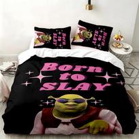 Shrek 3pc set Perfect for bedroom use Comfortable bedding set includes a duvet cover and two pillowcases Ideal birthday or Christmas gift 135cmx200cm white
