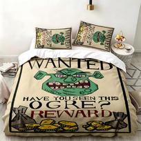 Shrek 3pc set Perfect for bedroom use Comfortable bedding set includes a duvet cover and two pillowcases Ideal birthday or Christmas gift 140cmx210cm beige