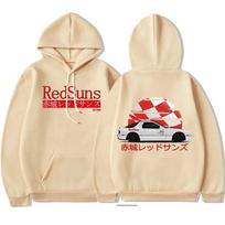 Japonijos anime Initial D Drift Akagi RedSuns AE86 Hoodie Unisex Moterų Streetwear Fashion JDM Automobile Culture Hoodies Unisex Tops M beige