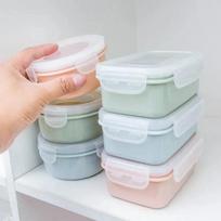 Plastikinė pietų dėžutė Bento dėžutė Daržovės Vaisiai Salotos Šviežumo išlaikymo indas su dangteliu Sandarus Apsaugantis nuo pratekėjimo Kempingas Piknikas Maisto laikymo dėžutė HP10-0015-round-bu juoda