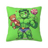 Custom Hulk Modern Throw Pillow Cover Manga Cushion Cover 12x12Inch brown
