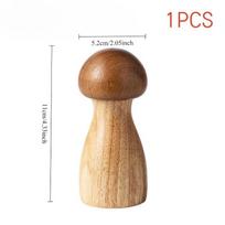 Kūrybiškas grybo formos medinis pipirų malūnėlis, jūros druskos, juodųjų pipirų malimo butelis, pagrindo rinkinys, virtuvės prieskonių malūnėlis, medinė druskinė brown