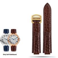 Krokodilo odos laikrodžio apyrankė Cartier Blue Balloon WSBB0025 W69012Z4 18-11mm 20-12mm 22-14mm Išgaubta laikrodžio apyrankė Vyrams Moterims 16-8mm black