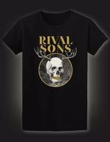 Rival Sons grupės Kaukolės Dovana Gerbėjui Juoda Pilno Dydžio S-5XL Unisex Marškinėliai L gray