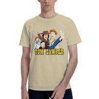 Tom Sawyer 100 Cotton Casual Breathable Confortable Manga Mens TShirts Funny Gifts M beige