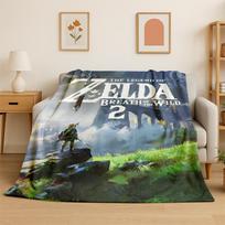 Klasikinis žaidimas Z-Zelda Animacinis personažas Link Flanelinis pledas Minkštas šiltas pledas miegamojo svetainės lovos kelionės stovyklavimo iškylos 75x90cm gray