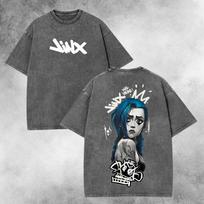 Arcane Jinx Unisex Fit Washed TShirt Retro Game Character Vintage Washed Shirt Gift For Game Lovers M white