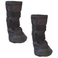 2Pieces Dog Paws Protectors Boot Adjustable Sticker Injury Recovery Support Nonslip Soles Design Dog Boot Paws Guard XL black