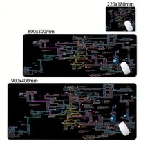 Hollow Knight Map Rubber Mousepad Large PC Gaming Office Non-slip Mouse Pad Game Keyboard Computer HD Printing Desk Mat Lockedge 30cmx80cm(11.8x31.5inch)