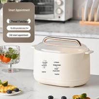 Smart Multi-Functional Electric Slow Cooker with Timer & Anti-Scalding Smart Double Inner Pots Stew white