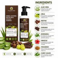 Organic Path Natural Amla,Reetha and Shikakai Shampoo | Anti Hair Fall Formula | For Thick and Strong Hair | Promotes Healthy Hair Growth | Suitab black