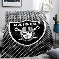Black Raiders Printed Flannel Blanket, soft throw for bedroom sofa, washable, fan merchandise, great gift. 80cmx120cm gray