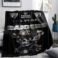 Black Raiders Printed Flannel Blanket, soft throw for bedroom sofa, washable, fan merchandise, great gift. 150cmx200cm