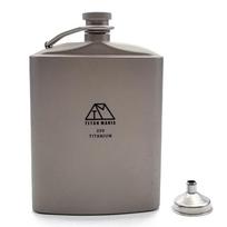 TITAN MANIA Titanium Hip Portable for U-shaped Flask, 200ml, Lightweight, Bottle, Stylish, Travel. gray