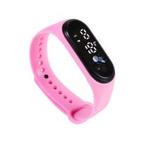 Children's Sports Watch Outdoor Bracelet Electronic Watch Children's Bracelet 3009 AVE One Size ryškiai rožinė