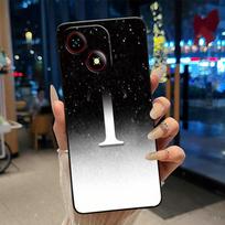 Beautiful Bright Color Couple Phone Case For ZTE Blade A35E Anti-scratch Soft Lucky Initial A-Z Letter Pattern Shell ZTE Blade A35E black