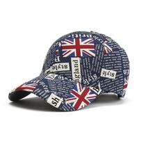 Unisex Snapback Baseball Cap with UK Flag Design, Polyester Sports Cap for Running, Golf, and Outdoor Activities Adjustable tamsiai mėlyna spalva