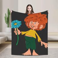 P-Pumuckl Super Minkštas pledas Atsitiktinis pikniko pledas Svetainės flanelinis lovatiesė Sofos lovos užvalkalas 75x90cm red