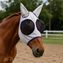 Professional Comfortable Quick Dry Horse Fly Mask Breathable Adjustable Horse Face Cover Outdoor Headgear Easy To Use gray