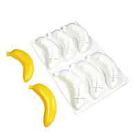 Flexible Mousse Cake Molds Food Grade Silicones Baking Tray Perfect For Creative Banana Shape Dessert Preparation white