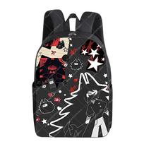 Fundamental Paper Education Anime Cute Schoolbag Miss Circle Cartoon Printed Backpack Students Stationery Book Bag Gifts 2026 One Size black