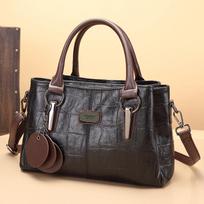 2024 Hong Kong Retro Contrast Color Three-Layer Large Capacity Pillow Shoulder Bag for Women gray