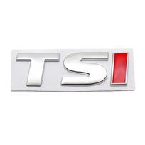 3D Metal TSI Letter Rear Trunk Emblem Badge Stickers YTME6 Decal Car Styling For VW Polo Golf 5 6 7 CC Passat B5 B6 Bora Volkswagen 80x25mm white