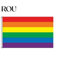 60x90 cm spalvinga vaivorykštė LGBT vėliava, taikos gėjų lesbiečių parado reklamjuostė