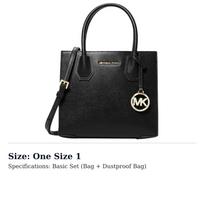 MICHAEL KORS Mercer Lychee rašto karvės odos rankinė, vidutinio dydžio, moteriška, juoda 35S1GM9M2L-001 One Size 1 black