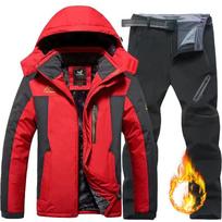 Vyriškas žieminis žieminis sniego neperšlampamas kostiumas lauko darbams Didelė šilta striukė + šiltos kelnės 2 dalių komplektas 6XL