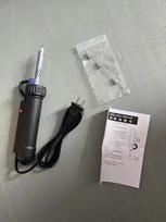 1pc EU plug electric vacuum electric dual-use tin suction gun with 3 suction nozzles for maintenance and disassembly of tin tool gray