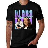 DJ Bobo 90-ųjų stiliaus Eurodance marškinėliai Paprastas spaudinio dizainas Marškinėliai L brown