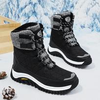 Women Snow Boots Winter Ankle Boots with Fur Large Size Mother White High Top Warm Waterproof Outdoor Hiking Boots 36-42 EU: 42 juoda