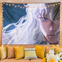 Berserk Anime Sieninė gobelenas Manga meno Sienų dekoras Miegamajam Studentiškam bendrabučiui Svetainei Namų dekoravimui 74x94cm(29x37in) gray